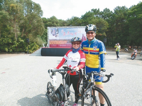 蔡明松、孫麗婷參與金門國家公園自行車生態樂騎活動／孫麗婷提供