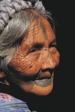 A tattaaed Old Woman