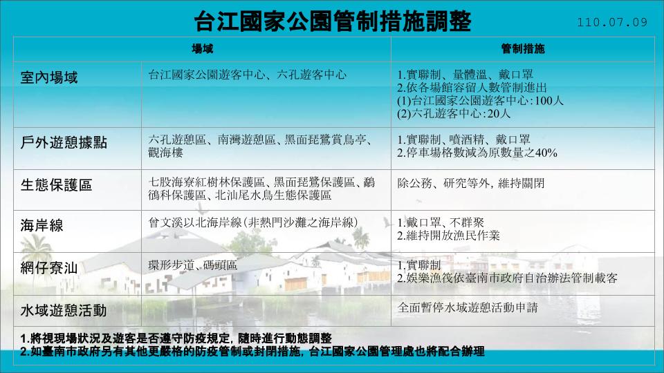 台江管制措施調整