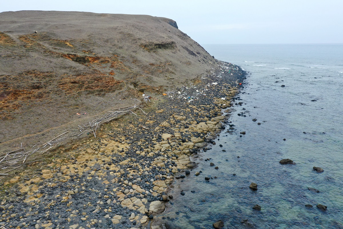 東吉嶼大坪樣區海漂垃圾清理後