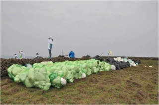Beach cleaning outcome.