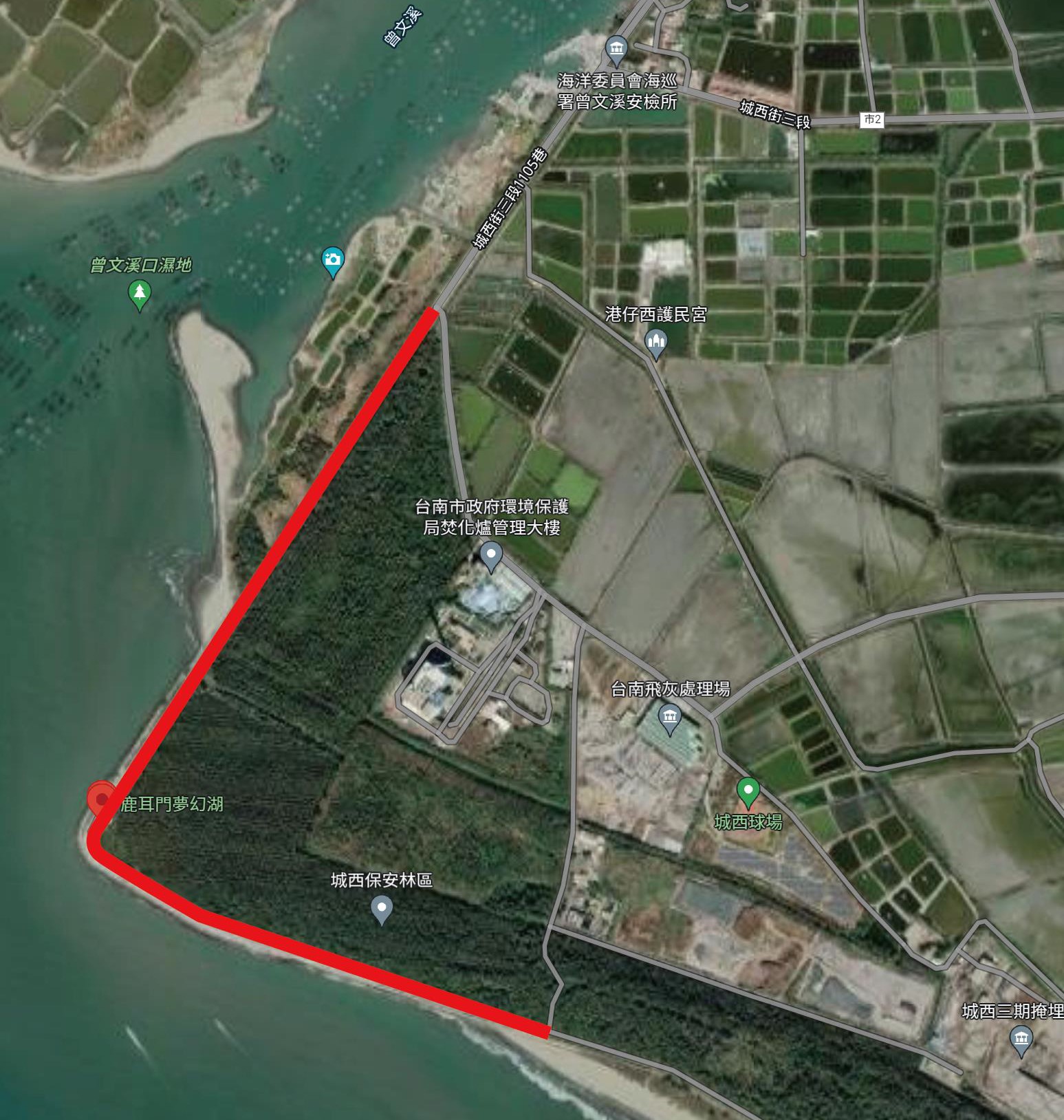 台江處青草崙堤防防汛道路護蟹交通管制示意圖