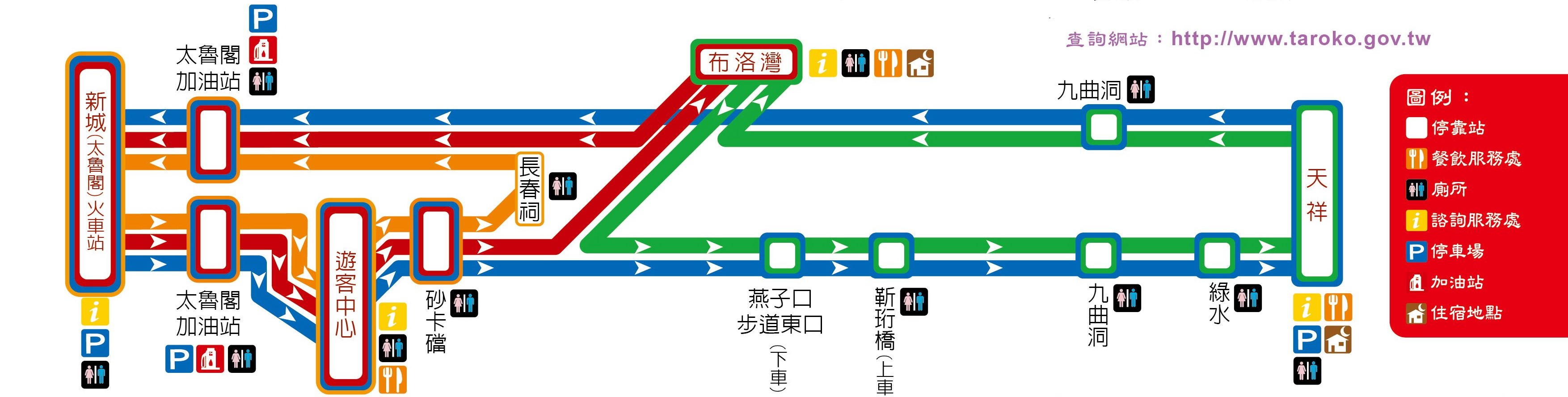 太魯閣國家公園2021遊園專車路線