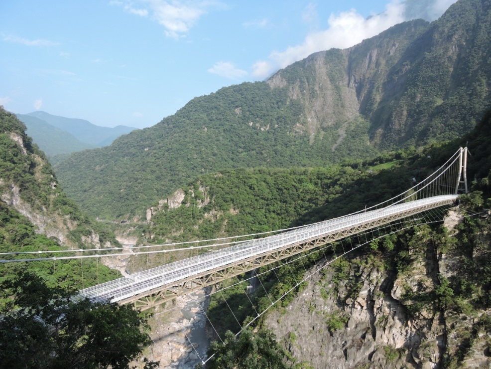 Mountain-Moon Bridge of Taroko National Park,two pictures.